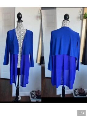 Edmonton Canadian Brand Workhall Royal Blue Cardigan Duster. Medium